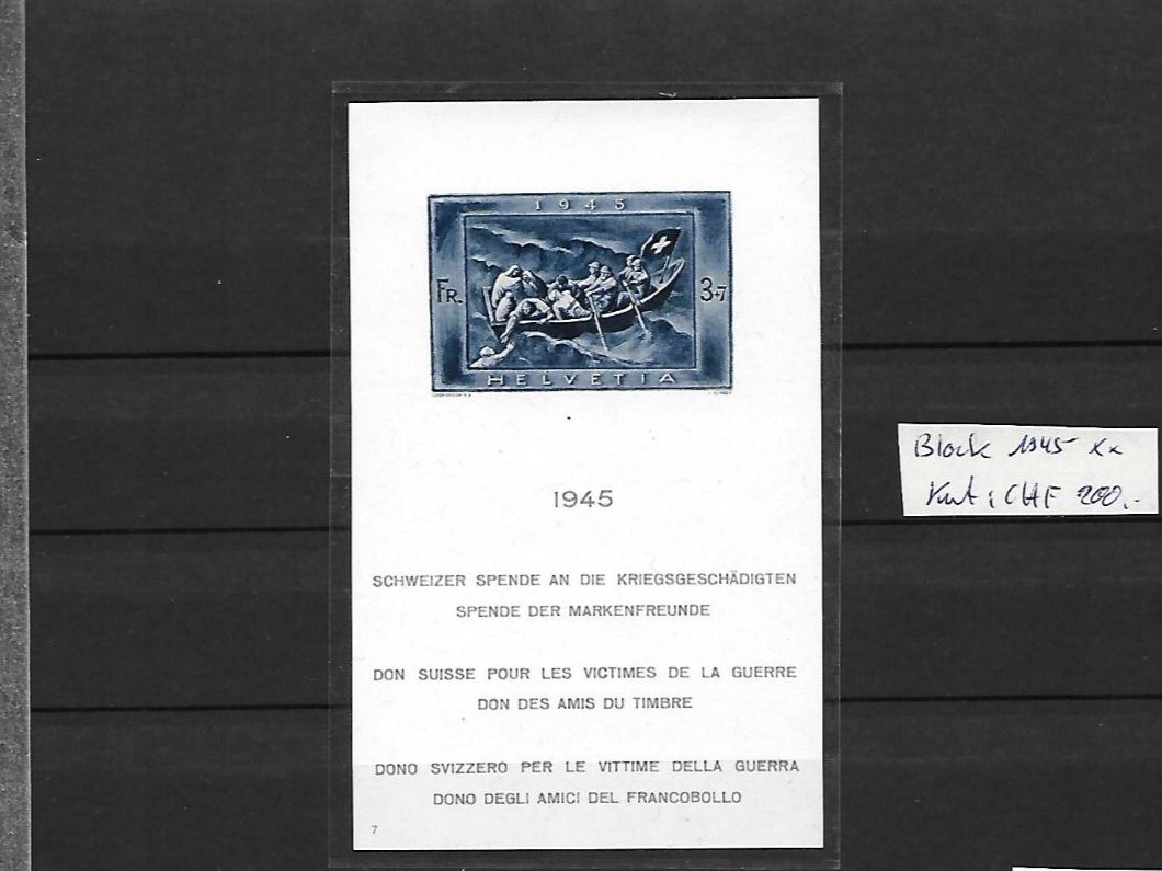 Alle Briefmarken: Block 1945 ** Kat: CHF 200.- – Neu (gemäss Beschreibung) aus Basel von Ilp