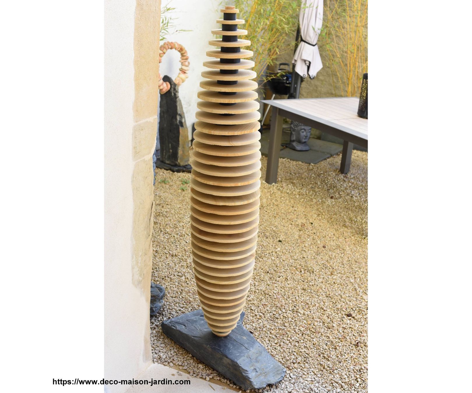 Tutte le decorazioni: Sculpture en Ardoise et Grès Beige de Chine - Statue Jardin – Nuovo (secondo la descrizione) da GEMEAUX venduto da MarcMugnierSculpture