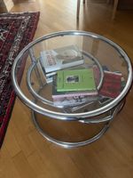 Beistelltisch rund Chrom Glas zwei Ebenen gebraucht