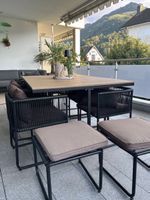 Gartentisch mit 6 Stühlen und Hockern gebraucht