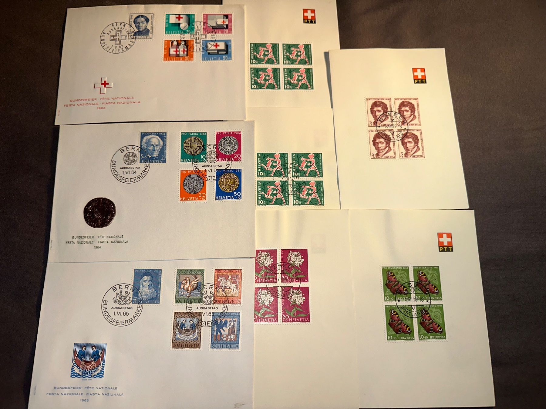 Tutti i francobolli: Pro Juventute 1955 usw. PTT FDC – Usato da Stettfurt venduto da 2442