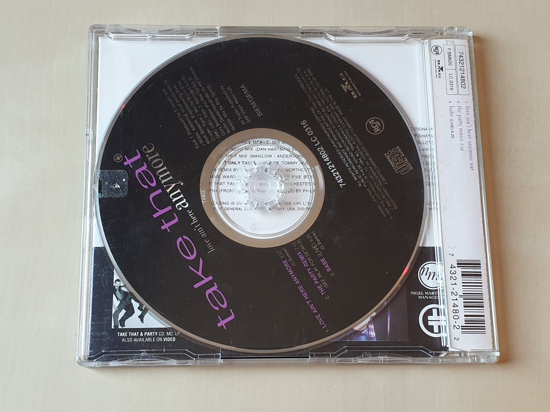 CD: Take That Love aint here anymore – Usato da Stansstad venduto da collectorsshop 1