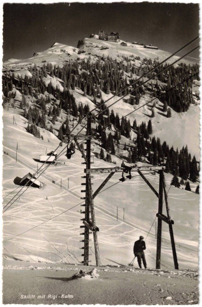 Cartoline postali: Rigi - Skilift Rigi-Rotstock – Usato da Binningen venduto da Mountainrider