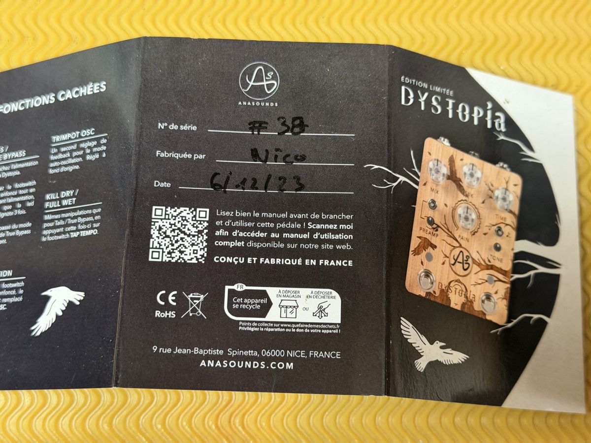 Strumenti musicali: Anasounds Dystopia Analog Delay édition limitée – Nuovo e nell'imballaggio originale da fey venduto da Caductilometre 1
