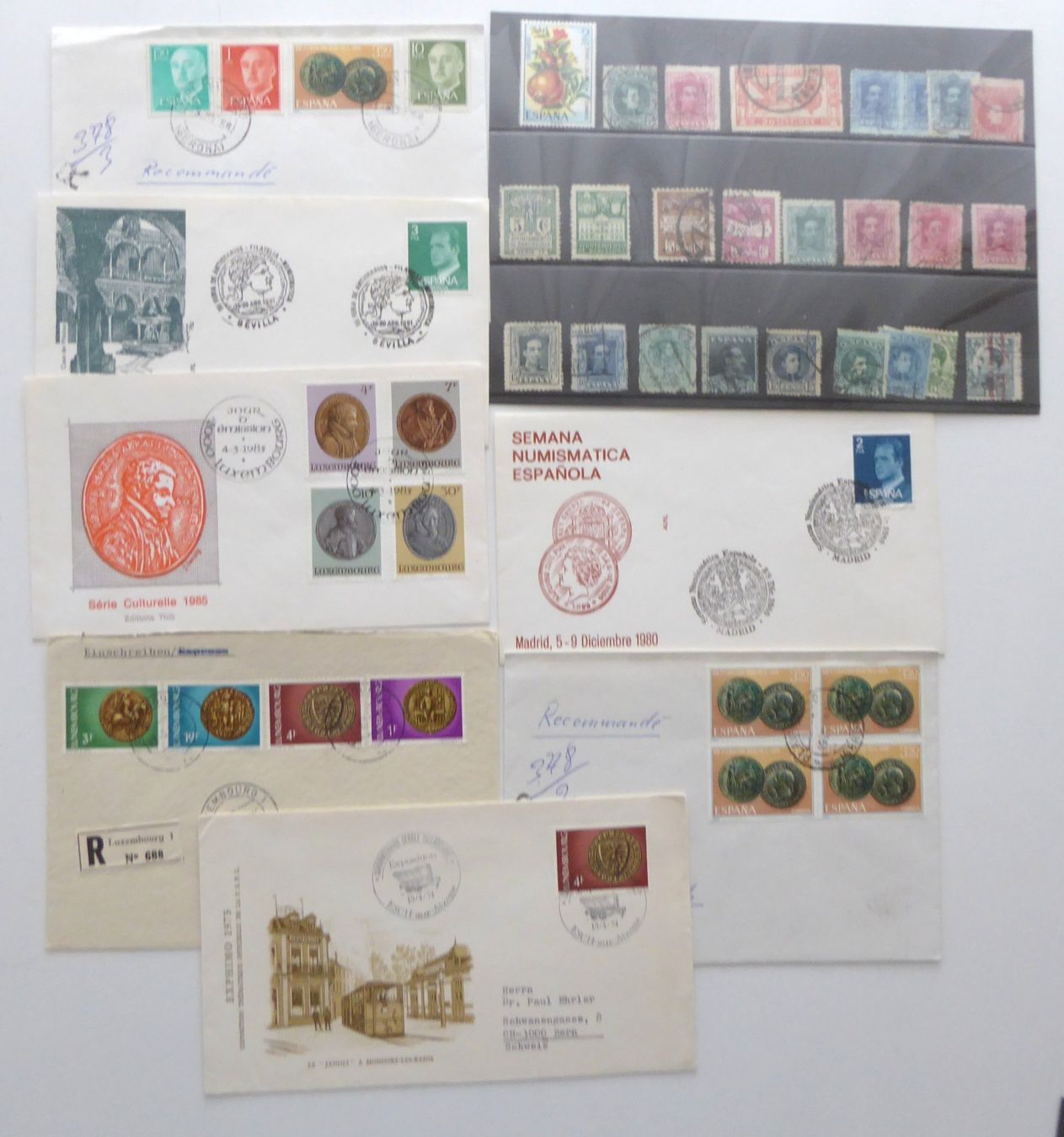 Alle Briefmarken: Spanien Einzelmarken Motivbelege diverser Länder – Gebraucht aus Aesch BL von Kauri1
