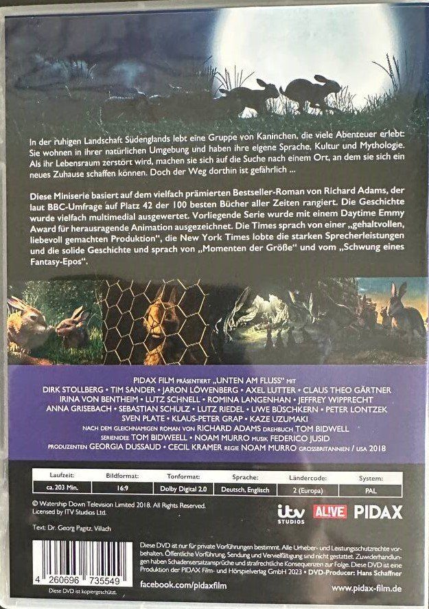 Tutti i DVDs: Watership Down - Unten am Fluss - DVD - Miniserie – Usato da Beringen venduto da Mantafisch1 1