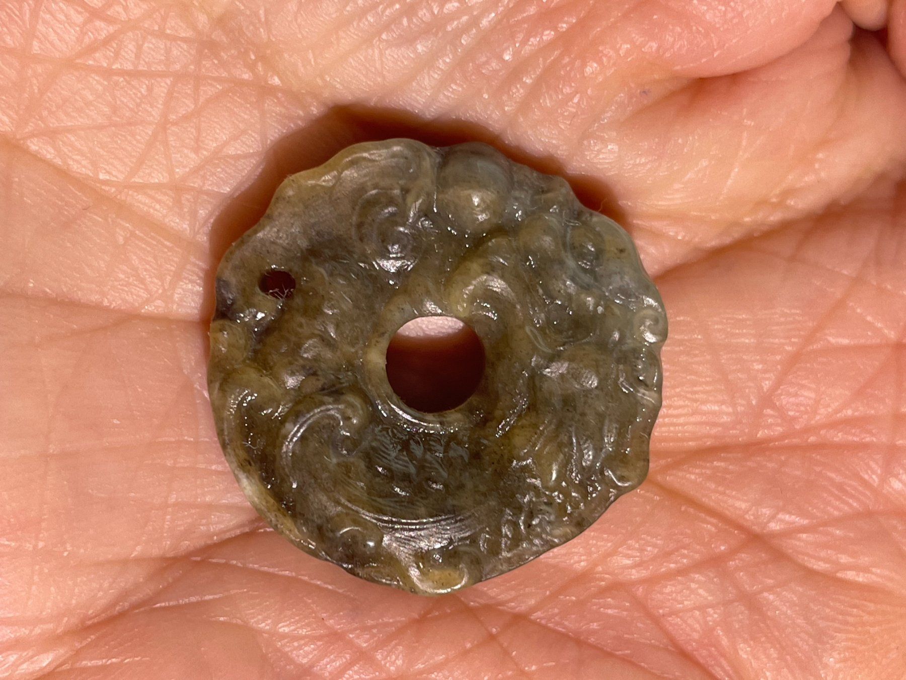 Anhänger: Echte chinesische -Jade Drache Pi-Scheibe Ca.2.3-2.8cm – Neu (gemäss Beschreibung) aus Schiers von sisikristall 2
