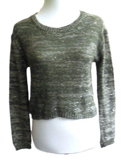 Maglioni & Felpe: Gr. 36 38  S M Pulli olive beige Minipailletten Materialmix – Usato da Basel venduto da FRAU.ZAUBER.MOND