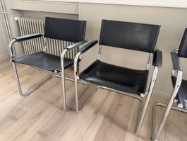 Freischwingerstühle schwarz 4 Stück 