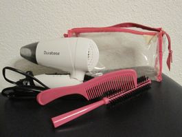 Durabase Reise Haartrockner Set, Föhn Haarbürste Kamm