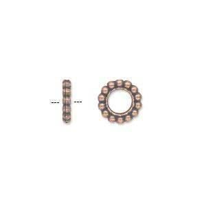 Perlen (unechte): 3 Ringli 9x2mm mit 4,5mm Loch altkupfer – Neu (gemäss Beschreibung) aus Alpnachstad von perlengaby