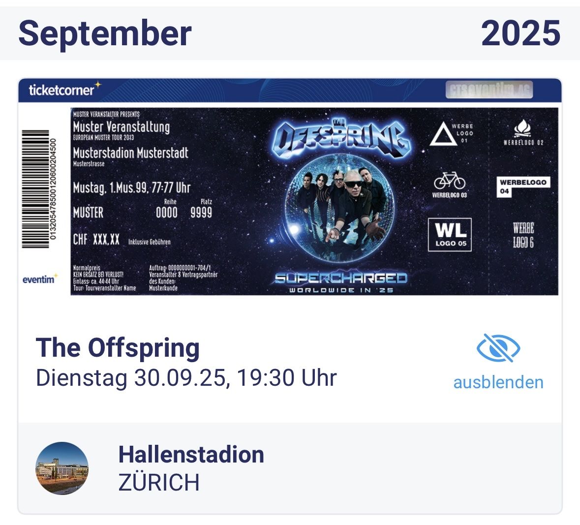 The Offspring - 30.9.2025 / Stehplatzticket inkl Fastlane QR (Neu ...