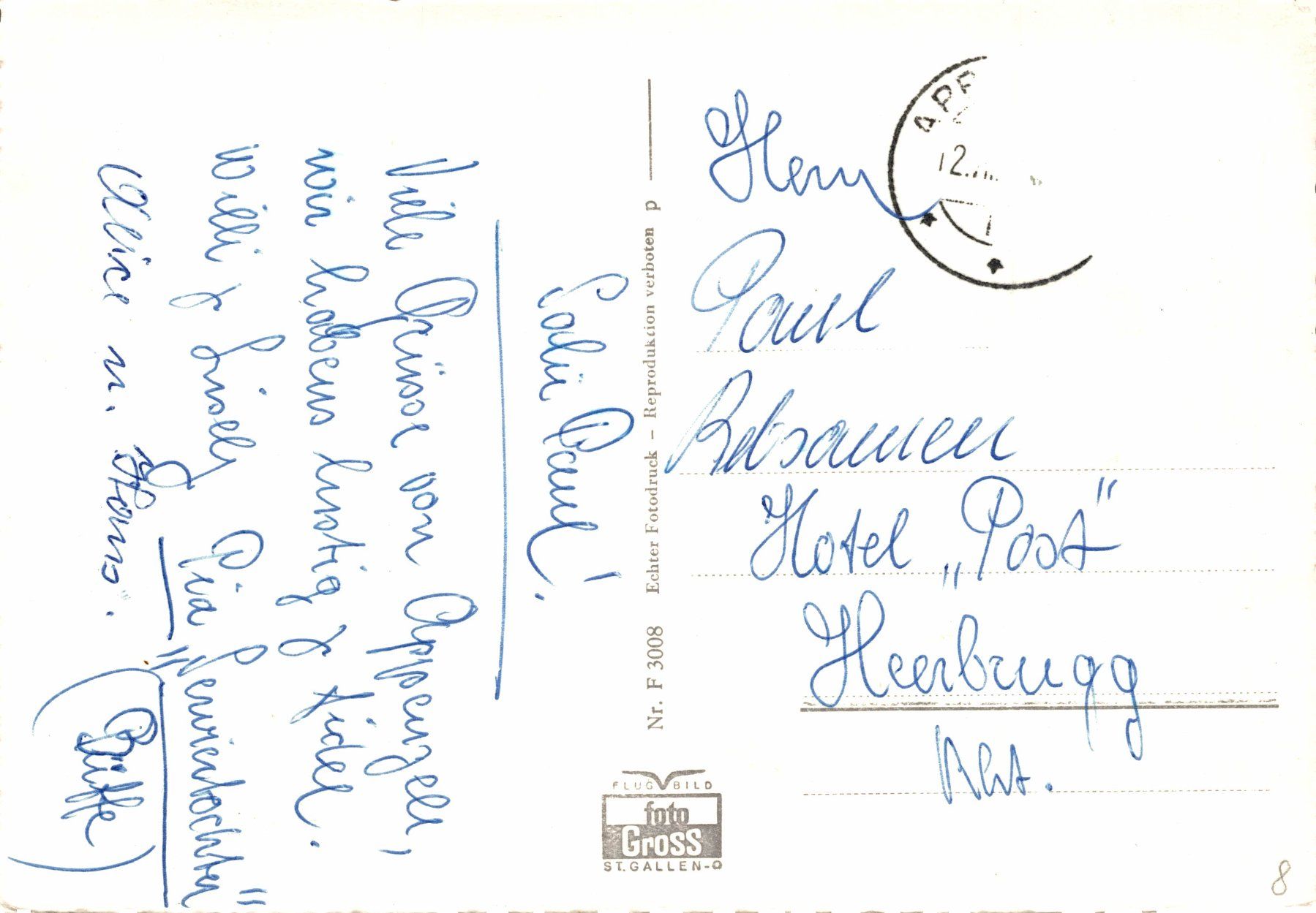 Cartoline postali: Flugaufnahme Appenzell – Usato da Bronschhofen venduto da Astore 1