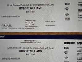 2 Tickets Robbie Williams Zürich Hallenstadion 10.09.2026 |