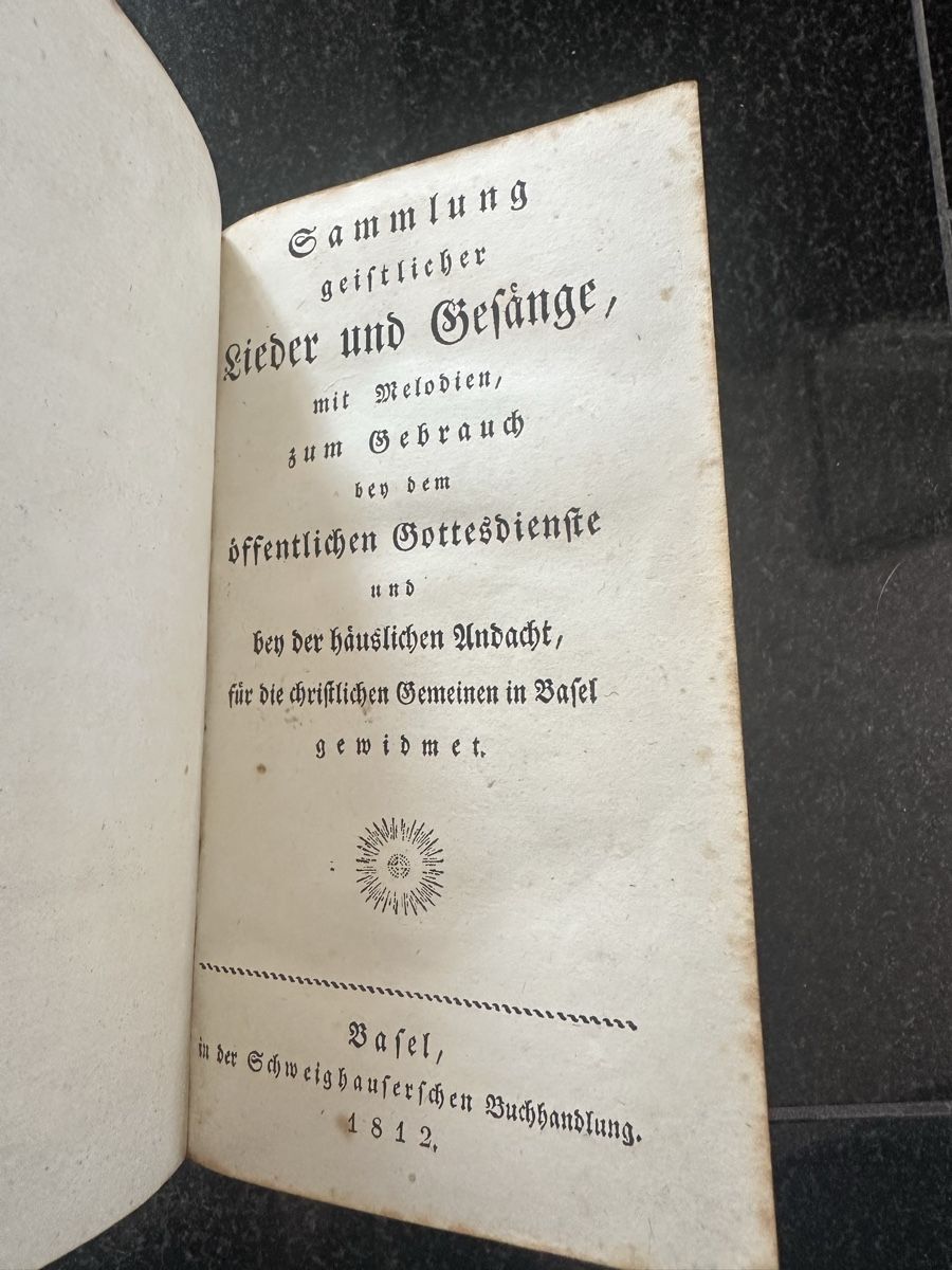 Libri: Basel, 1812, Sammlung geistlicher Lieder und Gesänge, Merian – Usato da Winterthur venduto da Blackbear1010 4