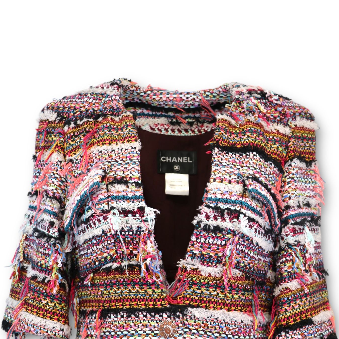 Chanel Giacche: Chanel Tweed Jacke multicolor Gr. 40 – Usato da Binningen venduto da Designerlabels 4