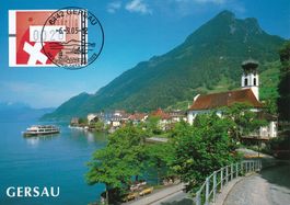 ATM 20 Schweizer Flaggen Maximumkarte Gersau Luzern