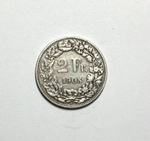 2 Franken Münze Schweiz 1905