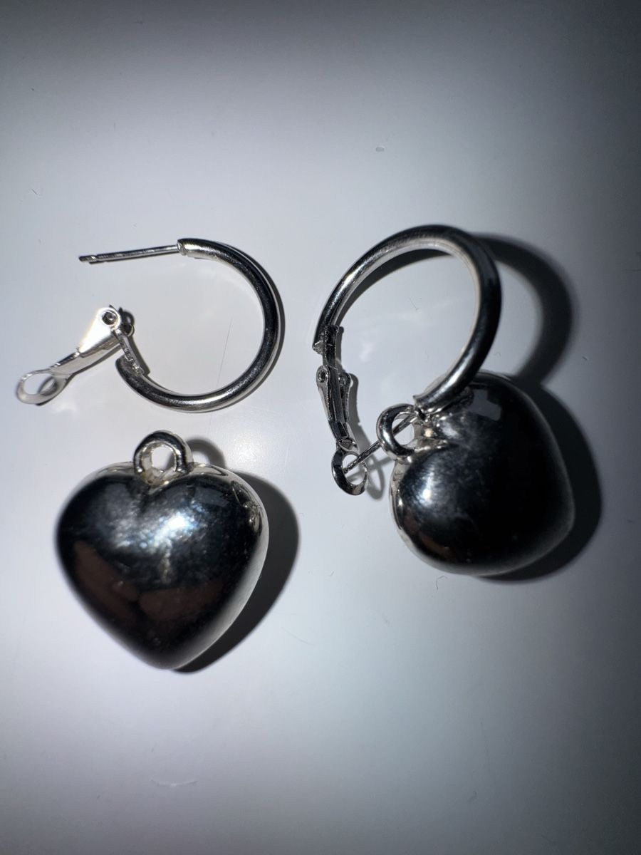 Orecchini pendenti & Orecchini a lobo: Silver Heart Earrings / Herz Ohrringe – Usato da Zürich venduto da forestF4iry 1