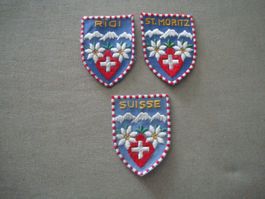 3 Badge - Aufnäher - Souvenir Schweiz
