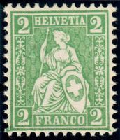 2Rp. Probedruck Sitzende Helvetia