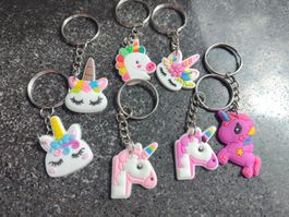 7 Schlüsselanhänger Einhorn neu