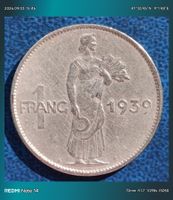LUXEMBURG - 1 FRANG 1939 - SEHR SCHOENE MUENZE