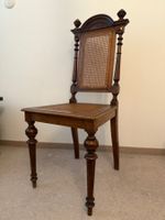 Antiker Holzstuhl mit Wiener Geflecht um 1900
