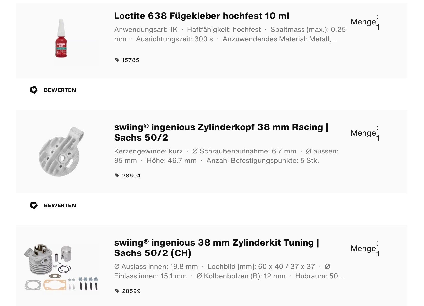 Sonstige Elektronik: Sachs 502 Zylinder Kit – Neu und originalverpackt aus Niederwil AG von Saedelgeischt1