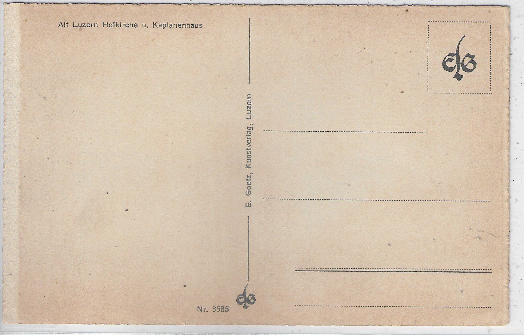 Cartoline postali: Luzern - Hofkirche und Kaplanhaus – Usato da Ettingen venduto da Kartenplanet 1