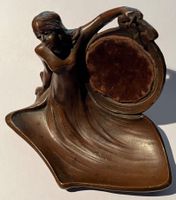Bronzefigur Porte-montre vide-poche, Jungfrau Jugendstil