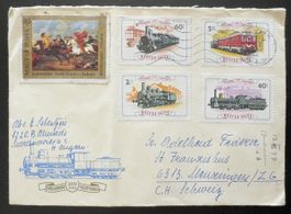 Ungarn Brief Lokomotiven Eisenbahn Schweiz gelaufen 1977