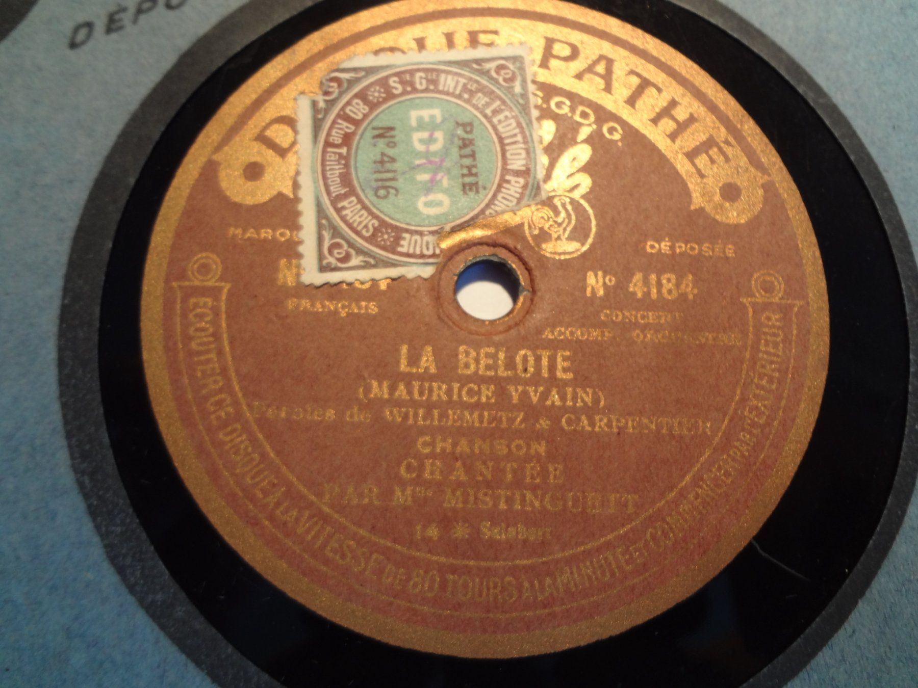 Schallplatten: Mistinguett et Boucot - Disque saphir Pathé 4184 – Gebraucht aus Aigle von Robflac55 1