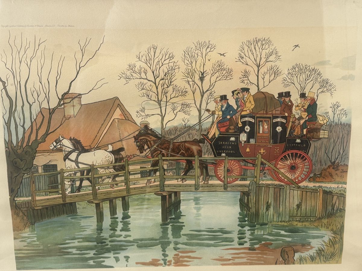 Incisioni: Gravure Harry Eliott - "A Tight Squeeze" - Diligence – Usato da Erde venduto da CBarts 1