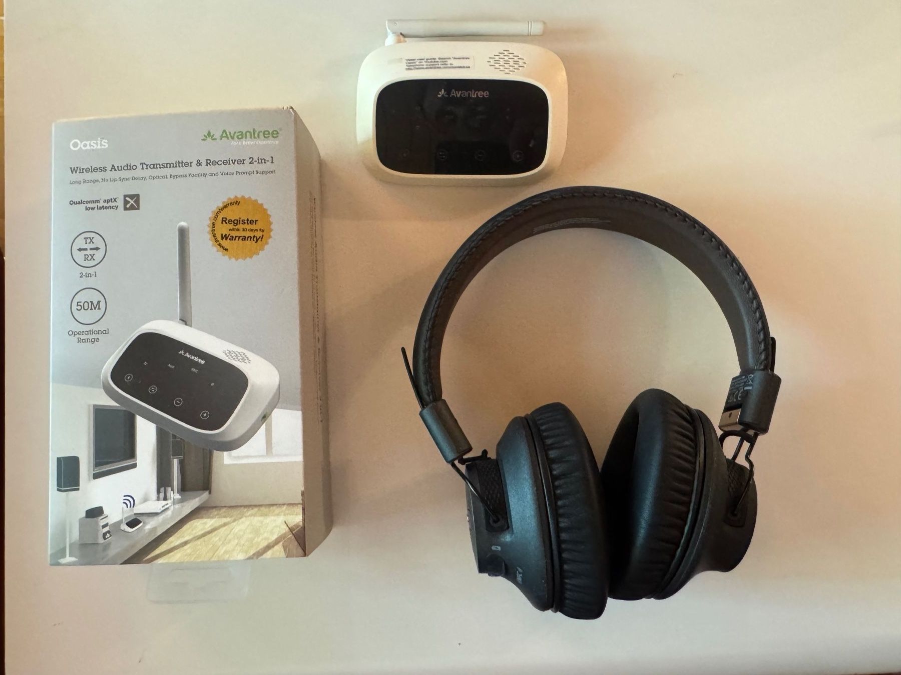 Home cinéma: Avantree Oasis Bluetooth Audio-Transmitter & Kopfhöhrer – D'occasion à Bülach par Sandor