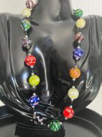 collier multicolore en perles de verre de murano 50cm