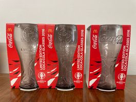 3 x COCA COLA Limited Edition 2016 Glasses "Pink" Neu & OVP