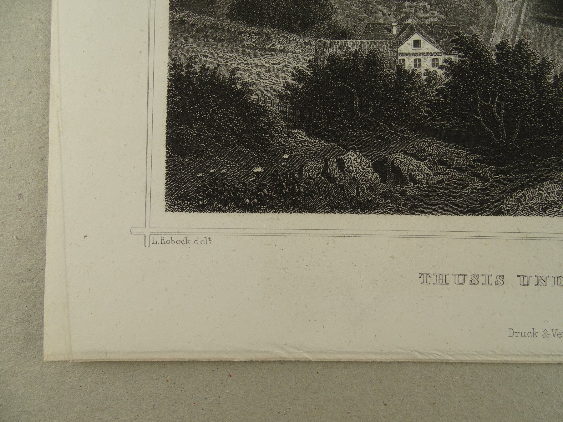 Incisioni: THUSIS, STAHLSTICH NACH ROHBOCK 1870 – Usato da Grüningen venduto da Kartensammler 5