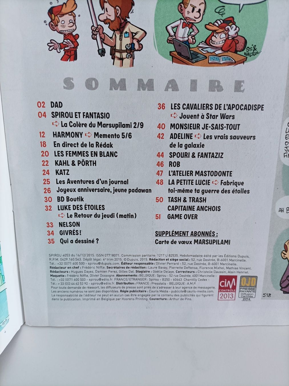 Fumetti: BD Spirou 4053 - Star Wars - Le réveil de la farce – Usato da crans montana venduto da AB3963 1