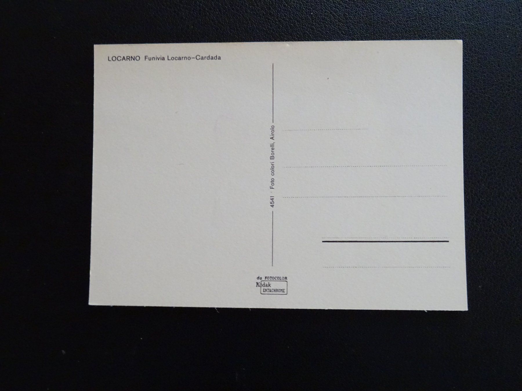 Cartoline postali: Postkarte Funivia Locarno-Cardada – Usato da Rothrist venduto da heinrich1966 1