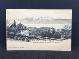 Lausanne - Le lac et les alpes, vus de Montbenon