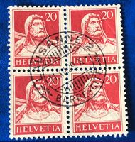 4 er Block Nr.174  Tellbrustbild mit Vollstempel Lausanne
