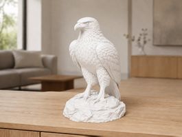 Majestätische Adler-Statue, Weiss – 3D-gedruckte, 12x14x20