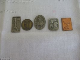 Alte 1. August Medaillen, 1925, 1928, 1929, 1934, 1947
