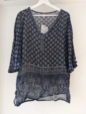 Alberto Bini Bluse mit Rocailleperlen 1size