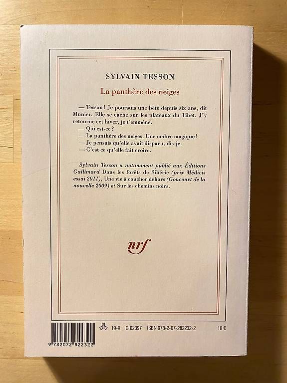 Libri: La panthère des neiges, Sylvain Tesson – Usato da Zürich venduto da Pascal_2bzx 1