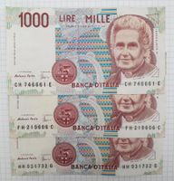 3 x 1.000 Lire Banknoten Italien