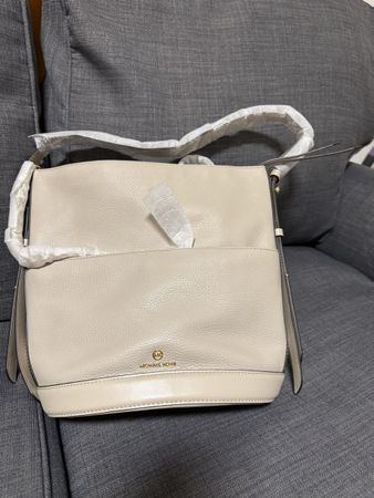 Sac Michael Kors Reese beige cuir LG SHLDR neuf