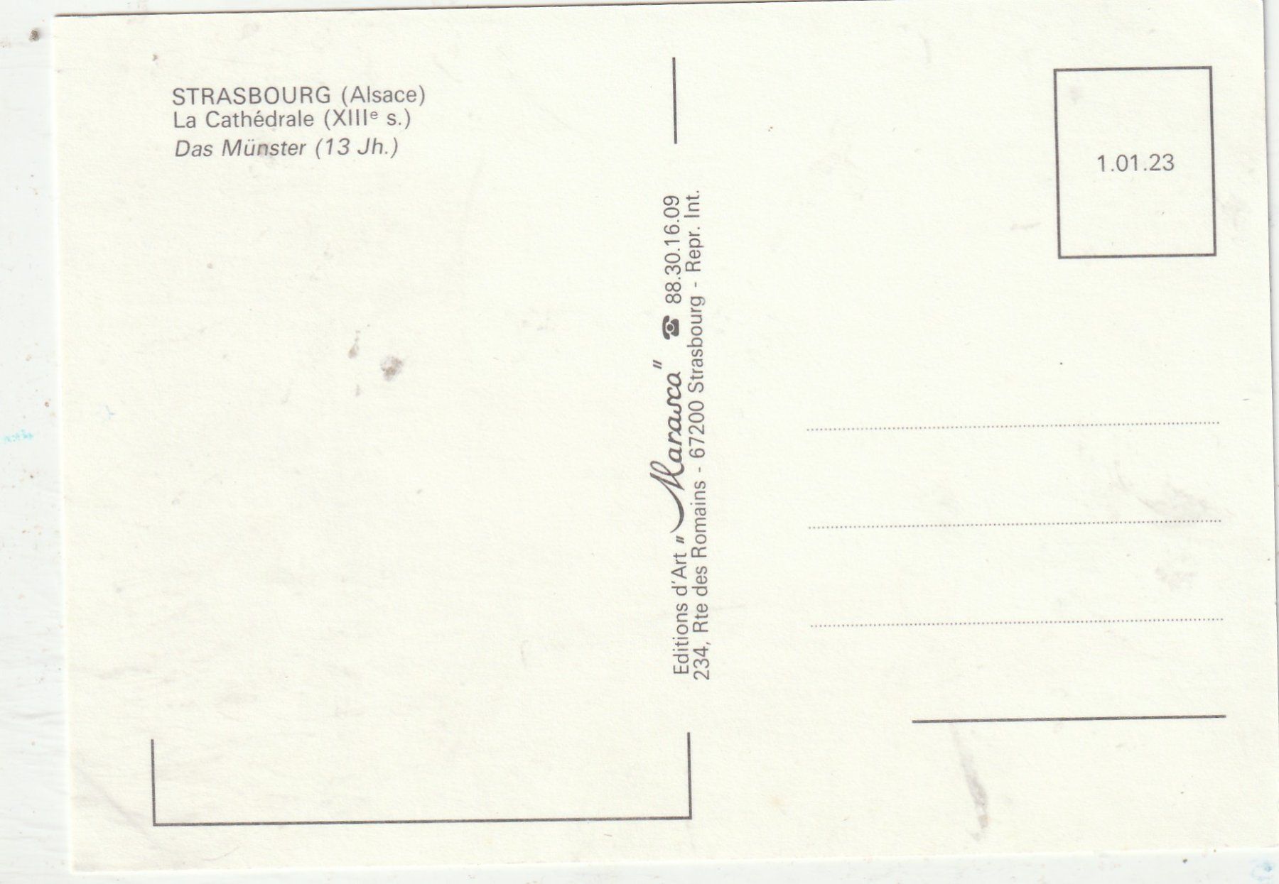 Cartoline postali: Strassburg Cathedrale4 – Usato da Lumbrein venduto da made02 1