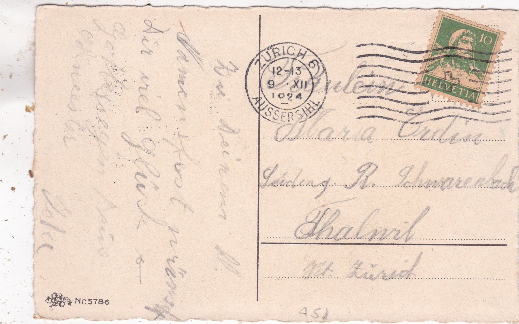 Cartoline postali: Kitsch Rosen Namenstage 1924 – Usato da Herisau venduto da Lisegrat2008 1